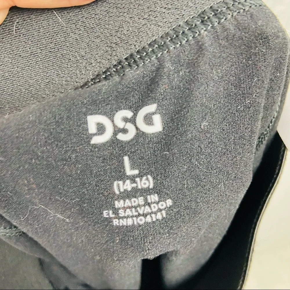 DSG black stretchy spandex girls leggings size large 14/16